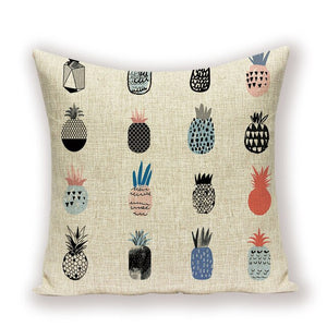 Ananas Cushion Cover Interesting Fruit Pineapple Throw Pillow Case Linen 45 x 45 Custom Living Room Decoration Home Pillow Cases