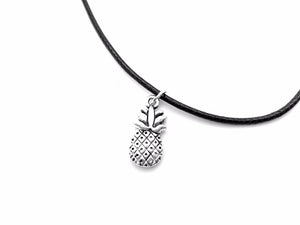 30PCS Tiny Pineapple Necklace Lovely Ananas Necklace Cute Funny Outline Fruit Rope Leather Necklaces for Women Minimalist