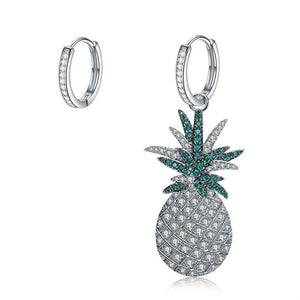 New Design Jewelry Cute Fruit Pineapple Earrings Dainty Zircon Inlay Earring Gift Jewelry Asymmetric Ananas Earring