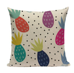 Pineapple Pillow Case Tropical Style Linen ananas Almofadas 45Cmx45Cm Cushion Cover Square Promotion Home Decor Almofadas Fundas