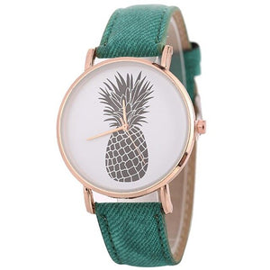 Women Casual Watch Leather Band Stainless Steel Analog Quartz Wristwatch Lady Female Simple Pineapple Watches Montre Femme