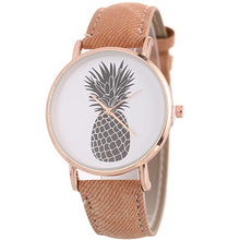 Load image into Gallery viewer, Women Casual Watch Leather Band Stainless Steel Analog Quartz Wristwatch Lady Female Simple Pineapple Watches Montre Femme