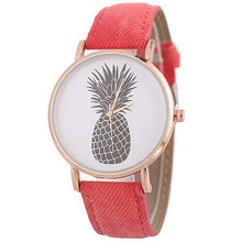 Load image into Gallery viewer, Women Casual Watch Leather Band Stainless Steel Analog Quartz Wristwatch Lady Female Simple Pineapple Watches Montre Femme