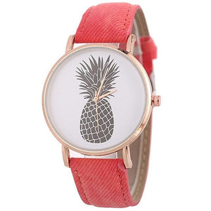 Women Casual Watch Leather Band Stainless Steel Analog Quartz Wristwatch Lady Female Simple Pineapple Watches Montre Femme