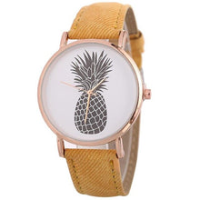 Load image into Gallery viewer, Women Casual Watch Leather Band Stainless Steel Analog Quartz Wristwatch Lady Female Simple Pineapple Watches Montre Femme