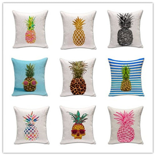 Hot Fresh Fruit Style Home Decor Cushion Pillows Colorful Cute Ananas Printed Fundas Decorative Throw Pillows Almofadas Cojines