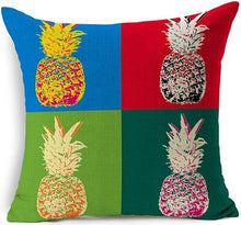 Load image into Gallery viewer, Pineapple Cushions Tropical Fruit Cover Pillows Zaka MGeometry Ananas Gifts Medical Students Pillow Cover 17.7Inch Burlap Fancy