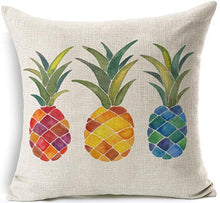 Load image into Gallery viewer, Pineapple Cushions Tropical Fruit Cover Pillows Zaka MGeometry Ananas Gifts Medical Students Pillow Cover 17.7Inch Burlap Fancy