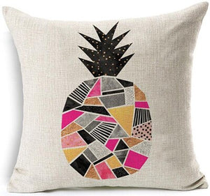 Pineapple Cushions Tropical Fruit Cover Pillows Zaka MGeometry Ananas Gifts Medical Students Pillow Cover 17.7Inch Burlap Fancy