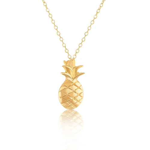 10PCS Fashion Hawaiian Jewelry Gold Color Pineapple Necklace Bijoux Femme 2018 BFF Charm Ananas Friendship Gift Collier