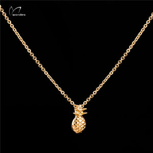 10PCS Fashion Hawaiian Jewelry Gold Color Pineapple Necklace Bijoux Femme 2018 BFF Charm Ananas Friendship Gift Collier