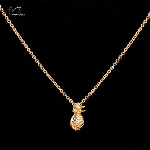 10PCS Fashion Hawaiian Jewelry Gold Color Pineapple Necklace Bijoux Femme 2018 BFF Charm Ananas Friendship Gift Collier