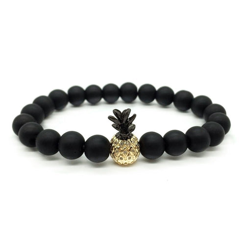 Black Pineapple Bracelet For Women Dainty Gifts Jewelry Friendship Stainless Steel Rose Gold Ananas Bracelet Femme