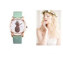 Load image into Gallery viewer, Luxury Pineapple Faux Leather Women Dress Watches Wristwatch Fashion Ladies Bracelet Female Round Clock Quartz Watch #D