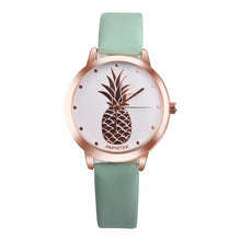 Load image into Gallery viewer, Style Quartz Women Watch Top Fashion Womens Pineapple Faux Leather Analog Quartz Watch With Crystals Clocks Women