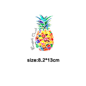 color pineapple patches for clothing diy transfert thermocollants t-shirt kids women clothes iron patch vetement ananas stickers