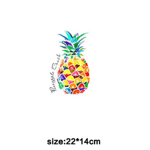 color pineapple patches for clothing diy transfert thermocollants t-shirt kids women clothes iron patch vetement ananas stickers