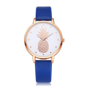 TZ#501 Luxury Fashion Leather Band Analog Quartz Round Wrist Watch Pineapple pattern Free Shipping