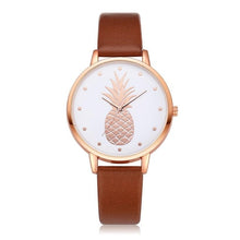 Load image into Gallery viewer, TZ#501 Luxury Fashion Leather Band Analog Quartz Round Wrist Watch Pineapple pattern Free Shipping