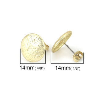 DoreenBeads Zinc Based Alloy Ear Post Stud Earrings Findings Pineapple/ Ananas Fruit Leaf Bee Style Matt Gold Color Charms,10PCs