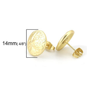 DoreenBeads Zinc Based Alloy Ear Post Stud Earrings Findings Pineapple/ Ananas Fruit Leaf Bee Style Matt Gold Color Charms,10PCs