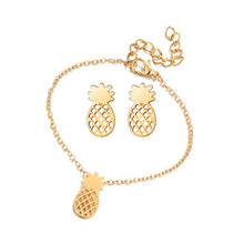 Load image into Gallery viewer, European Summer Fruit Ananas Chain Bracelets for Women Zinc Alloy Hollow Out Metal Pineapple Charm Bracelets Fashion Jewelry