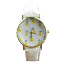 Load image into Gallery viewer, New Arrival Simple Pineapple Pattern Design Dial Women Watch Gift Clock Leather Band Analog Quartz Vogue Wrist Watch Kol Saati#W