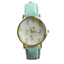 Load image into Gallery viewer, New Arrival Simple Pineapple Pattern Design Dial Women Watch Gift Clock Leather Band Analog Quartz Vogue Wrist Watch Kol Saati#W