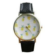 Load image into Gallery viewer, New Arrival Simple Pineapple Pattern Design Dial Women Watch Gift Clock Leather Band Analog Quartz Vogue Wrist Watch Kol Saati#W